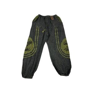 Shop Therapy Green Heavy Cotton Adult OSFA Boho Hippie Harem Pants New‎